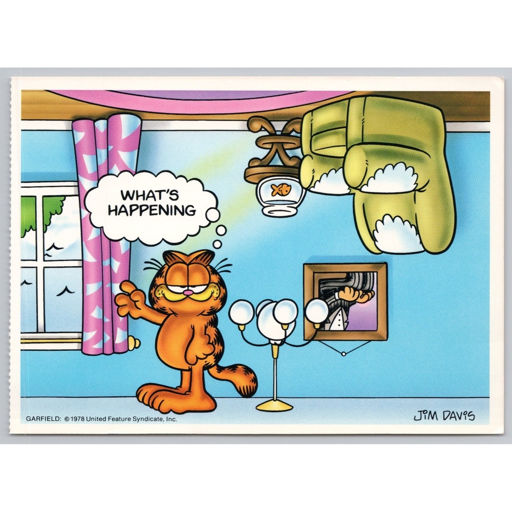 Vintage Garfield Postcard Jim Davis 1978 Whats Happening Ballantine Books B1-25